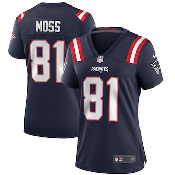 womens nike randy moss navy new england patriots game retire